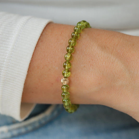 Peridot 6mm - 14K