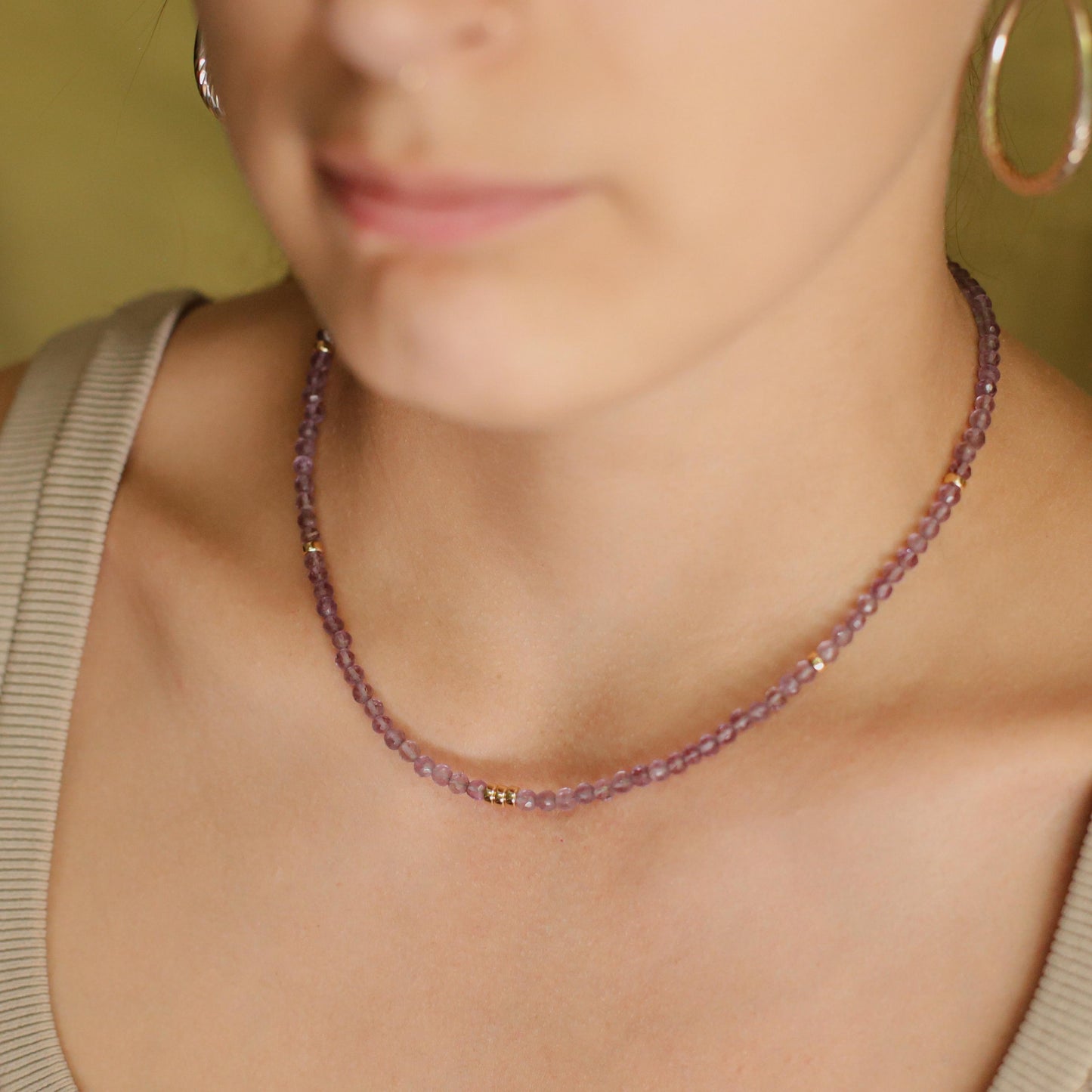 Amethyst Beaded Necklace, Purple Amethyst | Amethyst Necklace | Amethyst Necklace | February birthstone