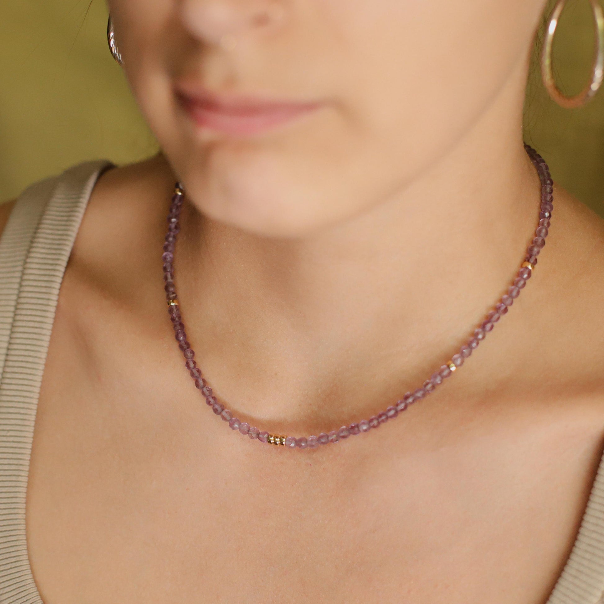 Amethyst Beaded Necklace, Purple Amethyst | Amethyst Necklace | Amethyst Necklace | February birthstone