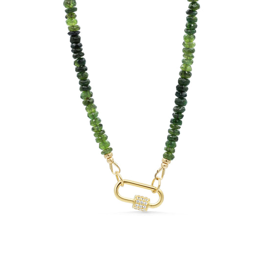 AAAA+ Green Tourmaline Necklace | Green Tourmaline Beaded Necklace | Green Tourmaline necklace for women | Green Tourmaline AAAA+