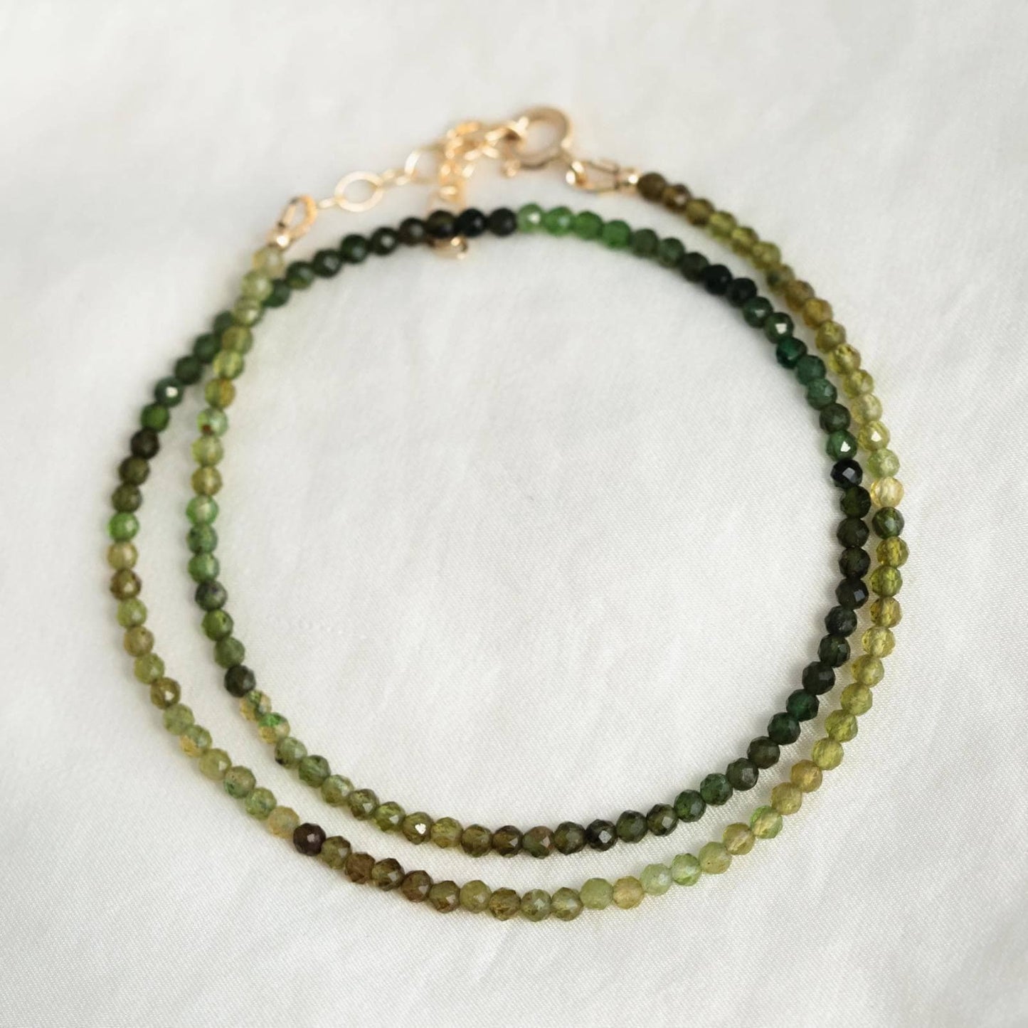 RARE! Green Tourmaline 3mm | Green tourmaline necklace | Green tourmaline | Faceted tourmaline 3mm stones | green tourmaline #0532