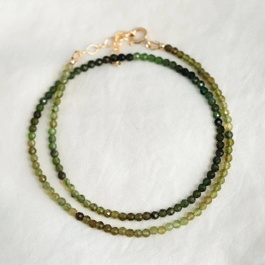 RARE! Green Tourmaline 3mm | Green tourmaline necklace | Green tourmaline | Faceted tourmaline 3mm stones | green tourmaline #0532