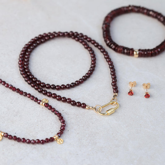 Garnet Heishi Bracelet