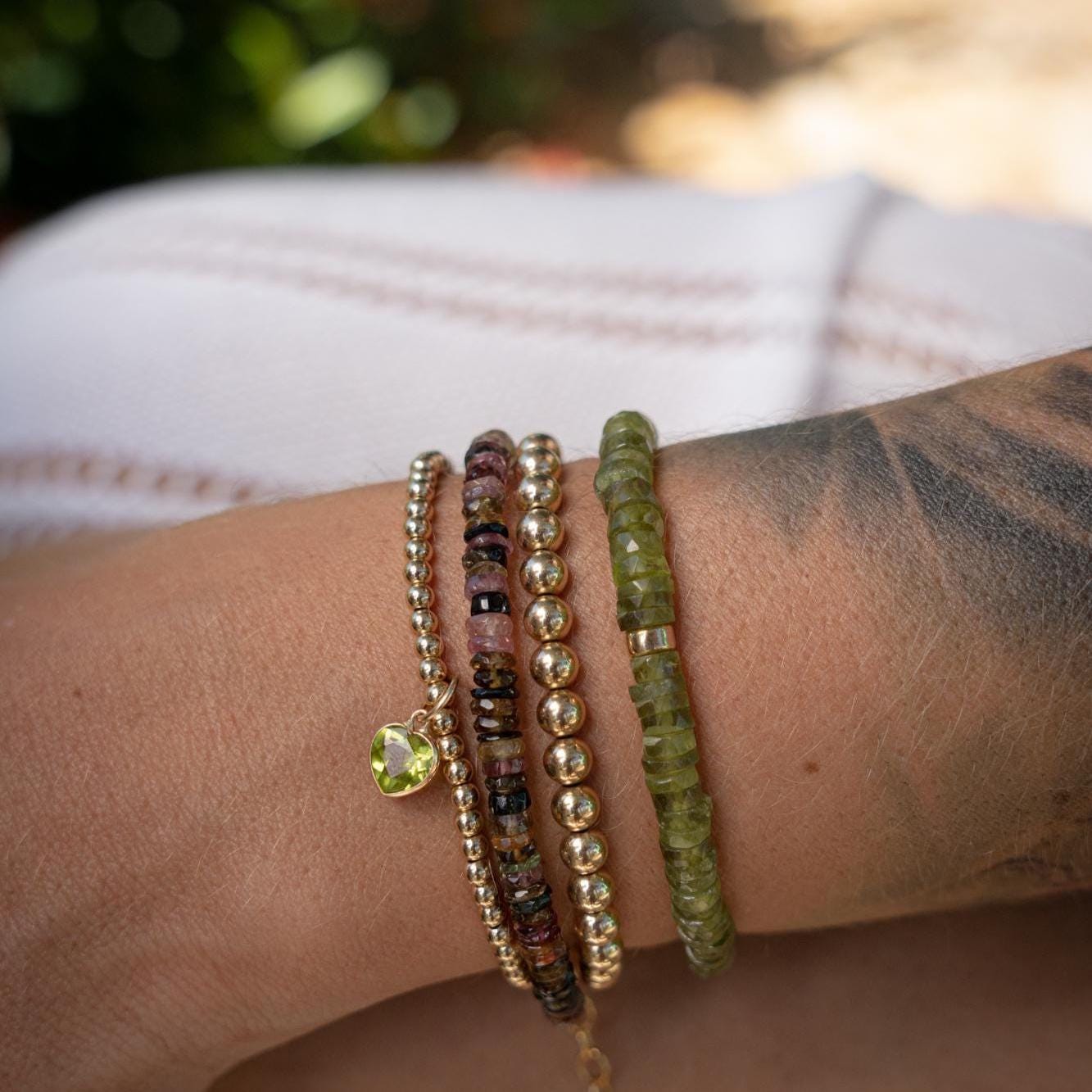 Vessonite Heishi Bracelet