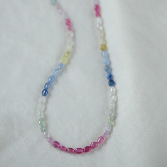 Soft Oval Sapphire Necklace