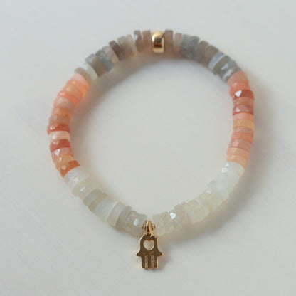 Mixed Moonstone Heishi Bracelet