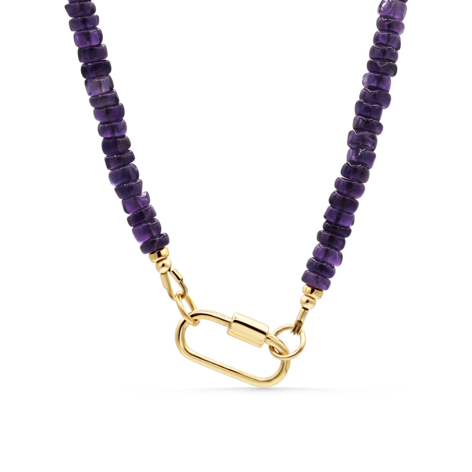 last one! Natural Amethyst Beaded Necklace, Smooth amethyst | [ENAP1146] Amethyst Necklace | Amethyst beaded jewelry | February birthstone