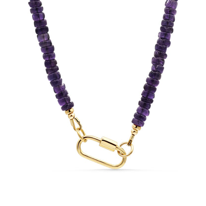 last one! Natural Amethyst Beaded Necklace, Smooth amethyst | [ENAP1146] Amethyst Necklace | Amethyst beaded jewelry | February birthstone
