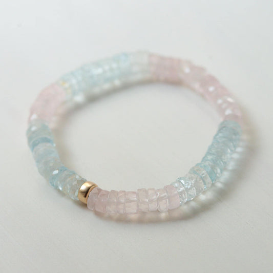 Morganite Beryl Heishi Bracelet