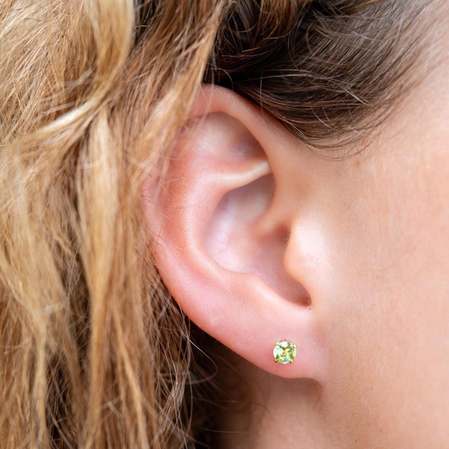 Peridot stud earrings