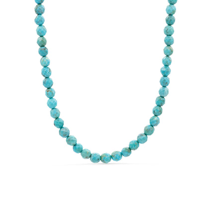 Kingman turquoise necklace | Turquoise beaded necklace [ENKM1935] | faceted turquoise necklace | turquoise necklace | December