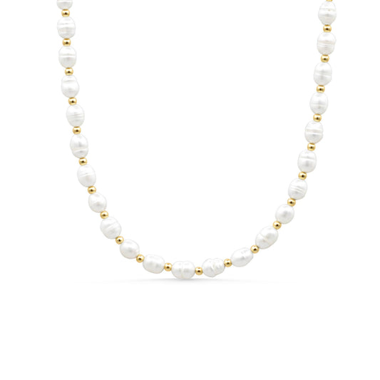 Freshwater Pearl necklace | Pearl necklace | [ENFM1671_GF_C] Boho freshwater pearl necklace | pearl necklace gold