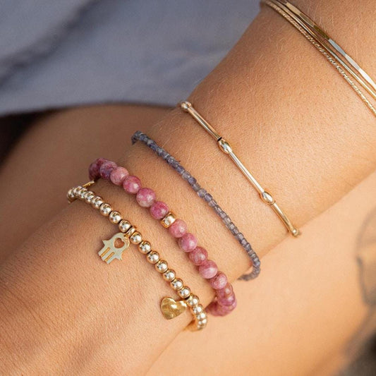 Pink Tourmaline Bracelet - 14K