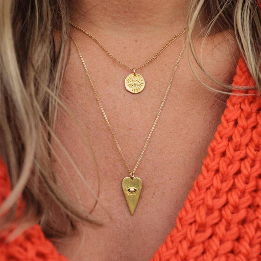 Evil eye heart necklace