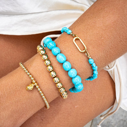 Blue Mesa Sleeping Beauty Turquoise | Extra large Turquoise beaded bracelet [EBSM1040] | sleeping beauty nugget turquoise, women's turquoise