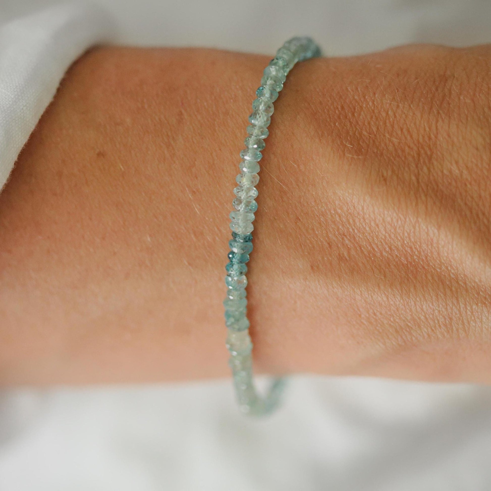 14K GOLD Blue Zircon Bracelet | dainty blue zircon [EBZM1911], genuine blue zircon jewelry, blue zircon bracelet, Quality Genuine Zircon