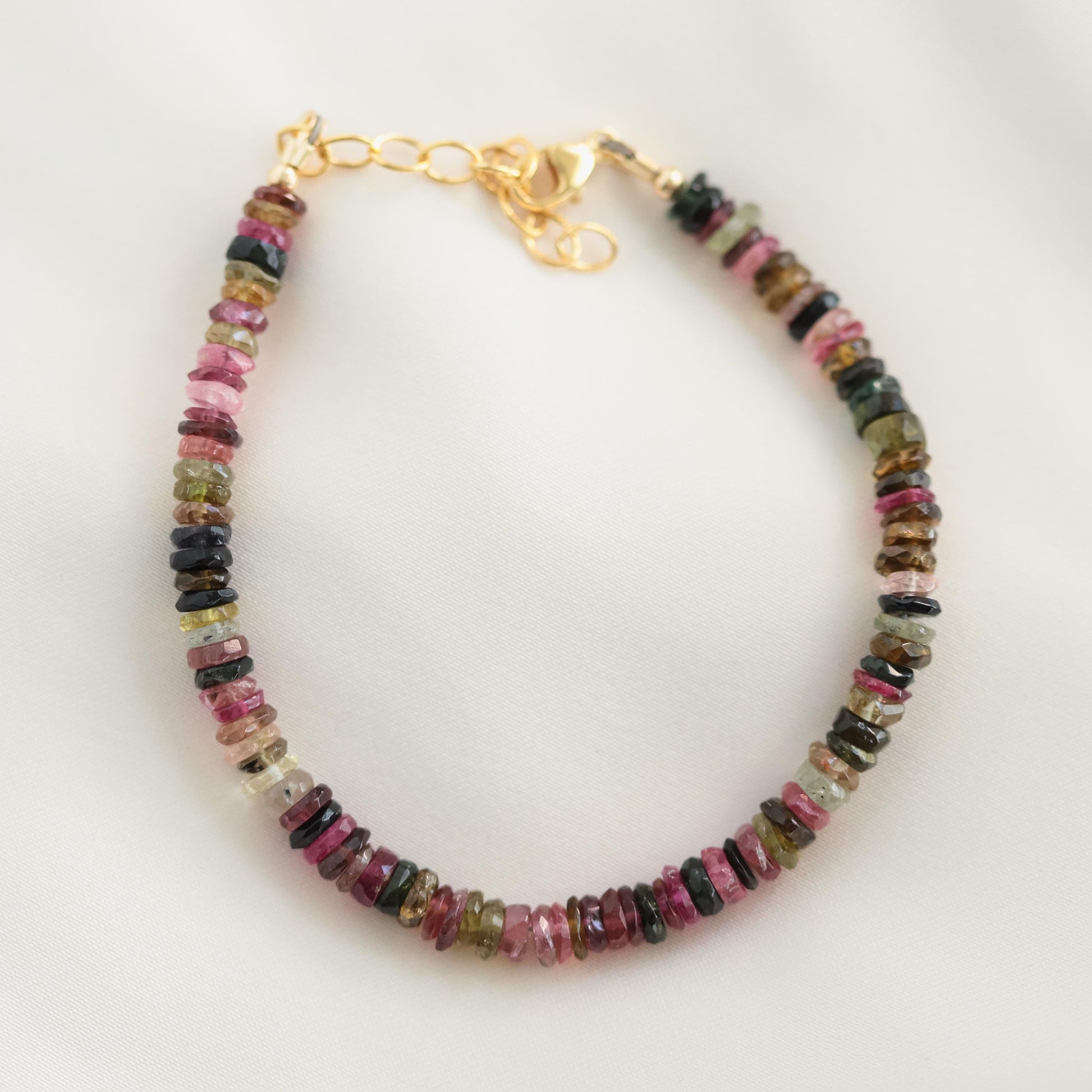 Multi-Colored Tourmaline Heishi Bracelet