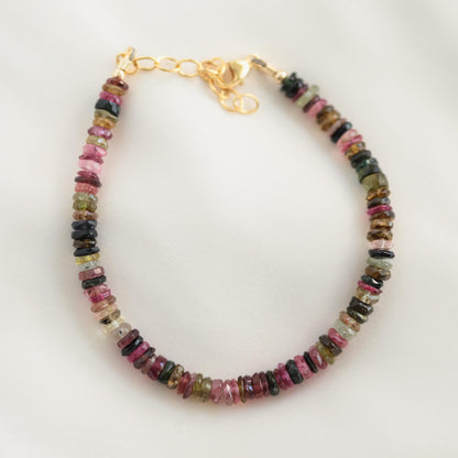 Multi-Colored Tourmaline Heishi Bracelet