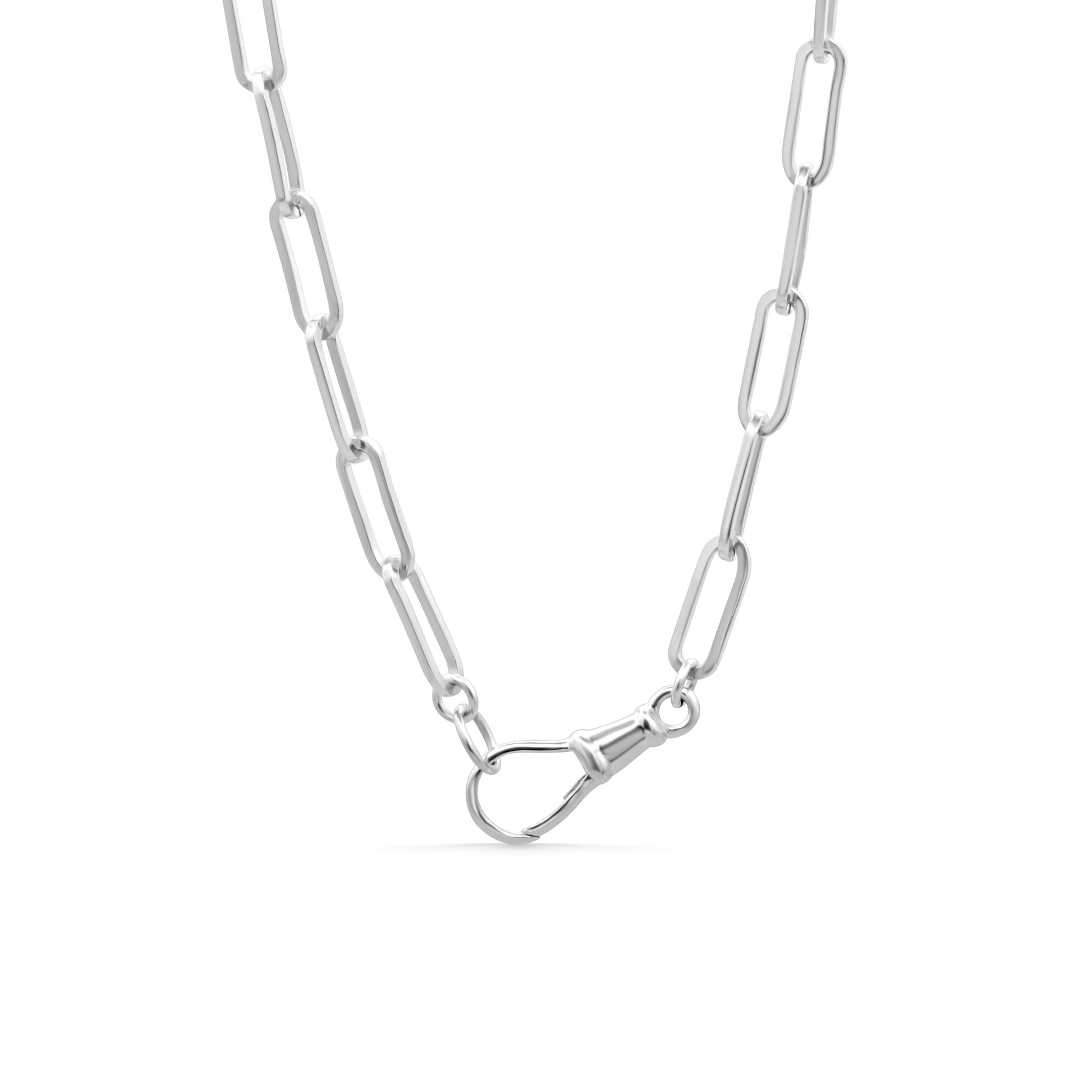 Sterling Silver Paperclip Chain Necklace, Minimal Layering Chain, Modern Everyday Jewelry