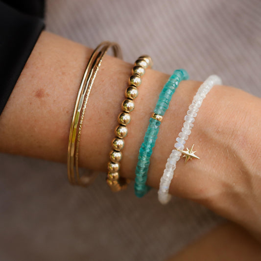 Apatite Bracelet | Genuine Blue Apatite Bracelet | [EBAP1420] Apatite Beaded Bracelet | Apatite Bracelet | Blue gemstone bracelet