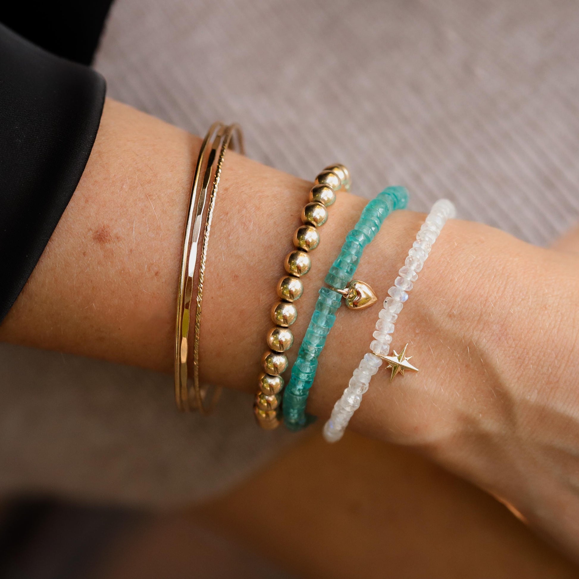 Apatite Bracelet | Genuine Blue Apatite Bracelet | [EBAP1420] Apatite Beaded Bracelet | Apatite Bracelet | Blue gemstone bracelet