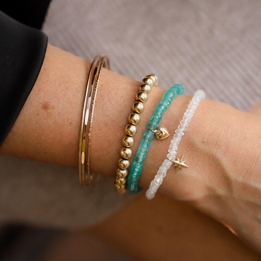 Apatite Bracelet | Genuine Blue Apatite Bracelet | [EBAP1420] Apatite Beaded Bracelet | Apatite Bracelet | Blue gemstone bracelet