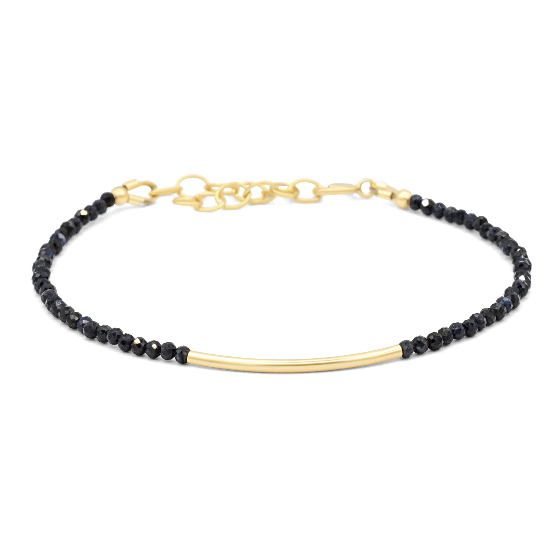 Dainty Blue Sapphire Bracelet – 2–2.5mm Faceted Sapphire, Minimal Layering Jewelry