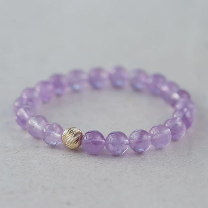 Lavender Amethyst, 8mm Amethyst bracelet, Purple amethyst beaded bracelet | gift for her, healing bracelet | February W