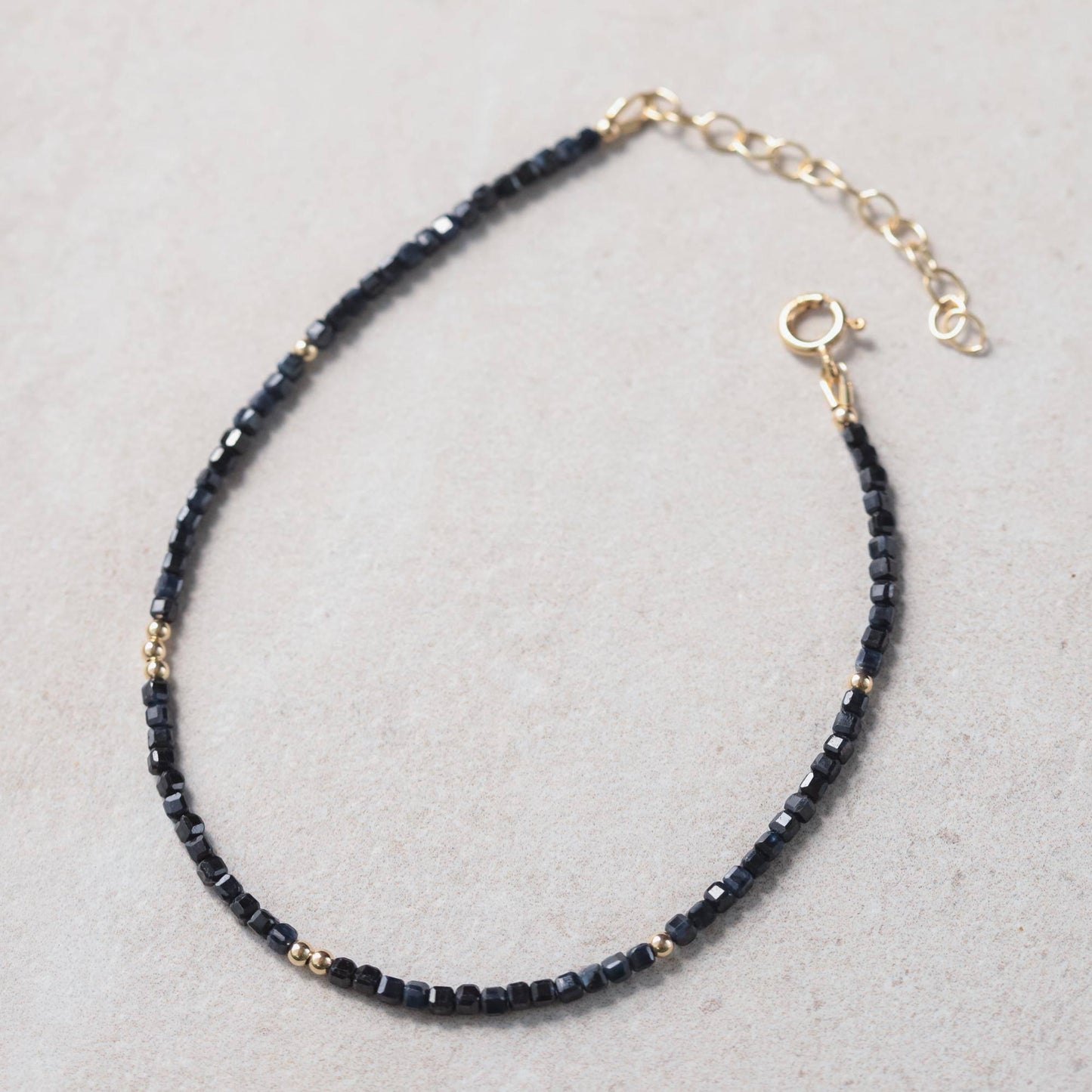 Blue sapphire cube anklet