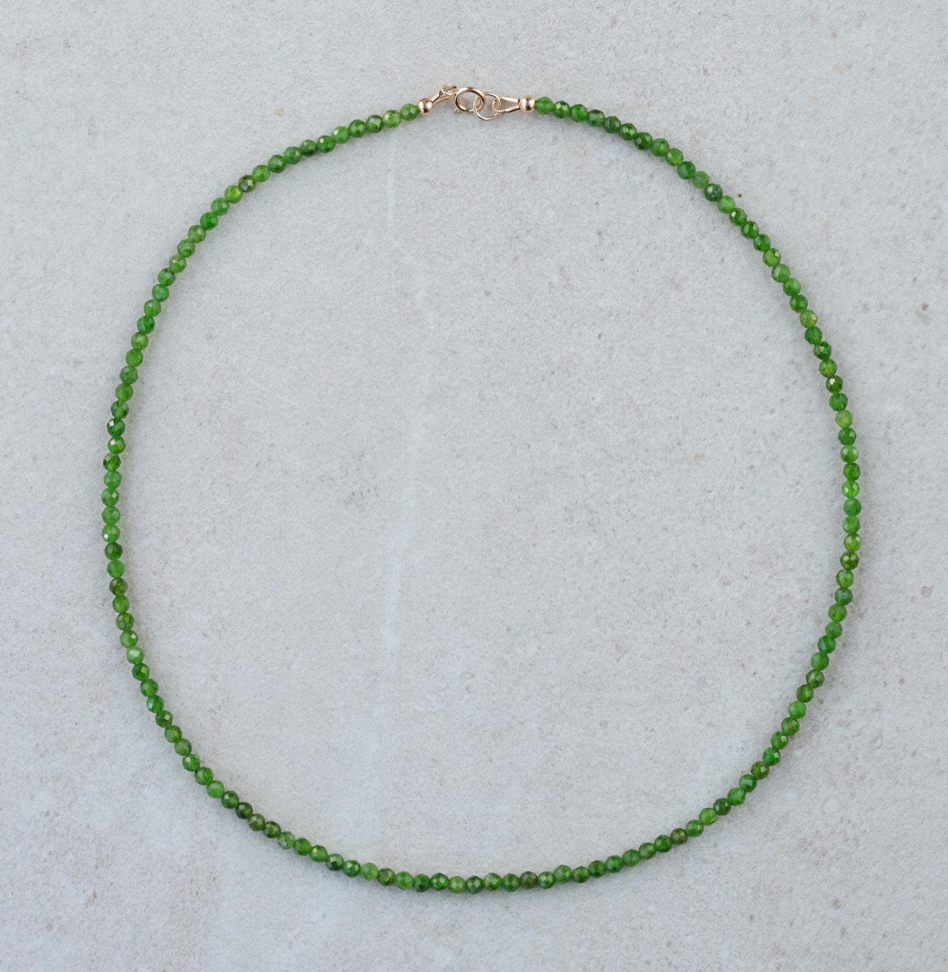 SOLID 14K GOLD Chrome diopside