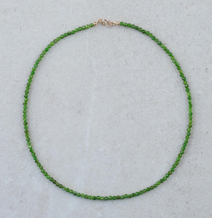 SOLID 14K GOLD Chrome diopside