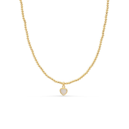 Mother of pearl gold heart necklace