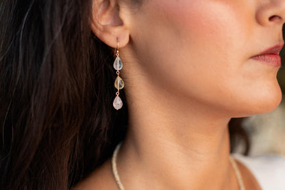 Faceted Morganite Beryl Earrings