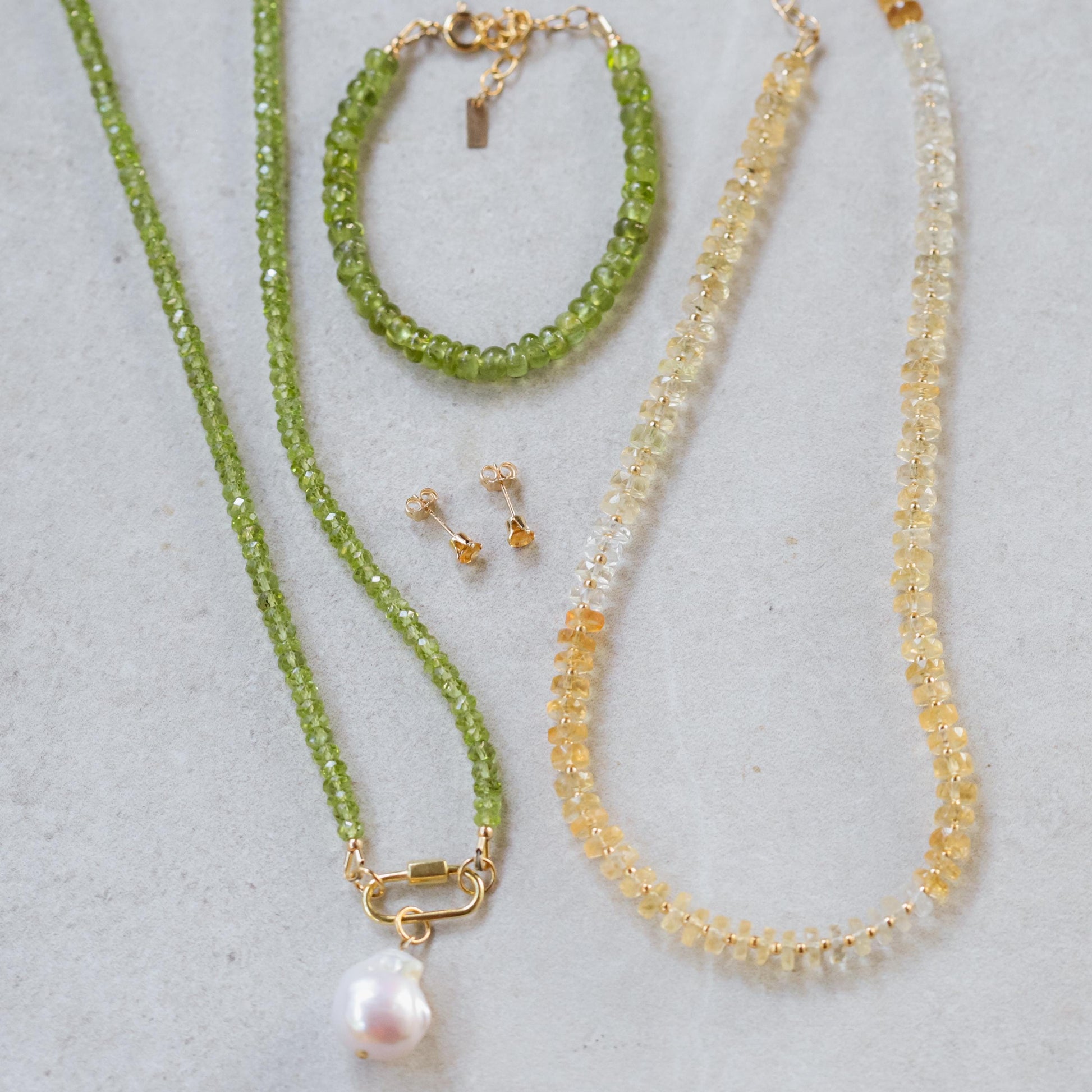 Peridot necklace - beaded peridot necklace - natural green gemstone peridot jewelry - August - 16 year anniversary *G