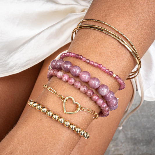 Pink Tourmaline Bracelet - 14K