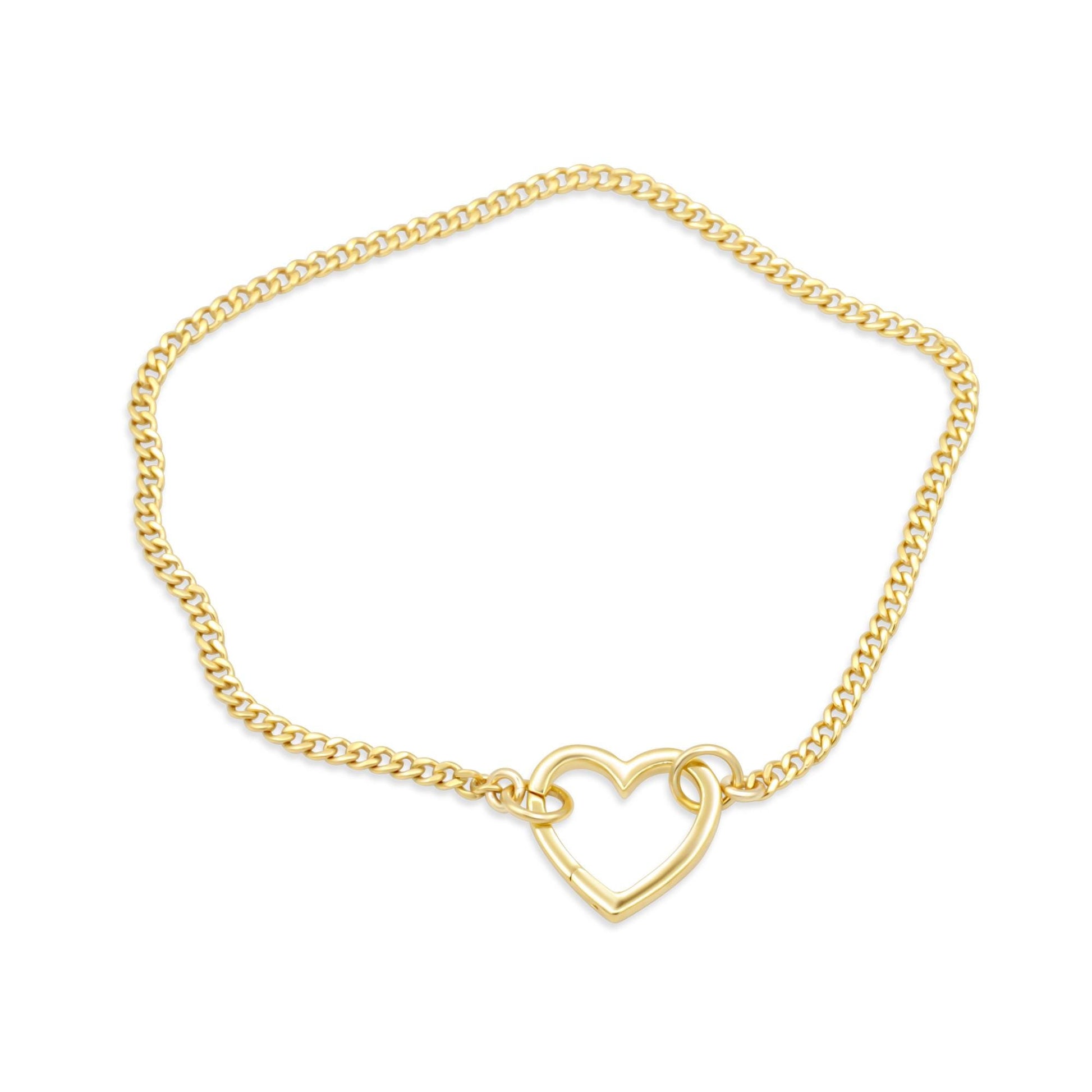 Curb carabiner bracelet | 14K gold filled dainty bracelet | [EBGM1460] everyday gold bracelet | white topaz clasp Bracelet, curb chain