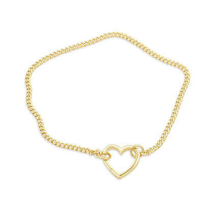 Curb carabiner bracelet | 14K gold filled dainty bracelet | [EBGM1460] everyday gold bracelet | white topaz clasp Bracelet, curb chain