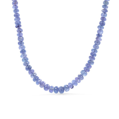 Indigo Muse Tanzanite necklace with deep blue gemstones and silver chain from Earthly Abundance Jewelry.