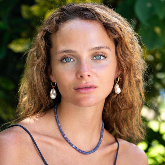 Tanzanite faceted rondel necklace