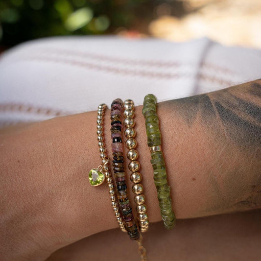 Multi-Colored Tourmaline Heishi Bracelet