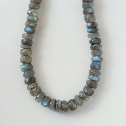 Chunky Labradorite Necklace, Solid 14K Gold Lobster Clasp, One of a Kind