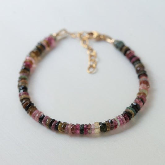Multi-Colored Tourmaline Heishi Bracelet