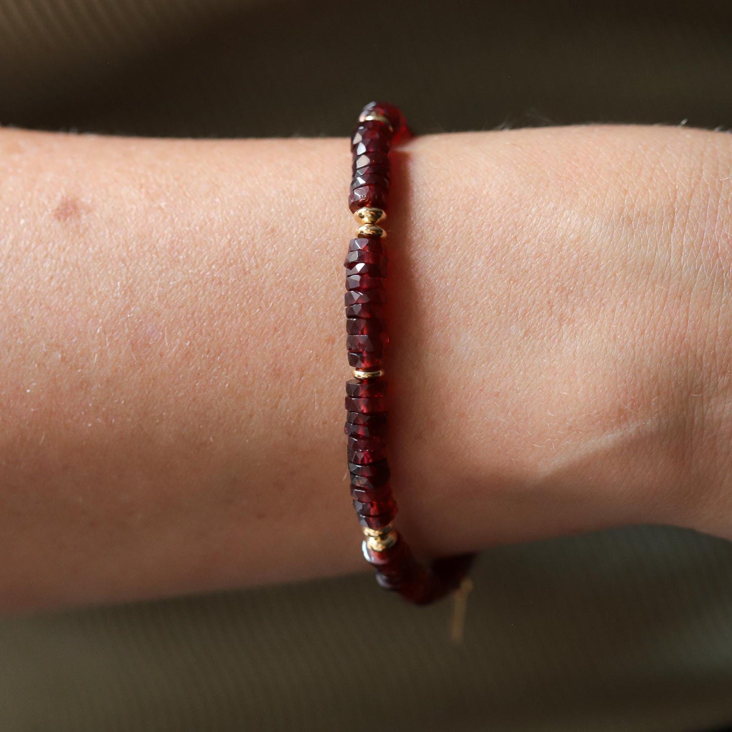 Garnet Bracelet, Delicate Garnet Skinny Stacking Bracelet, Garn | dainty garnet bracelet *BF