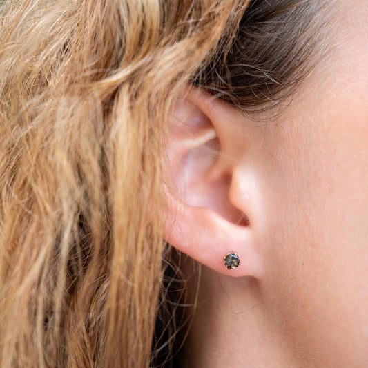 Smoky Quartz Stud Earring