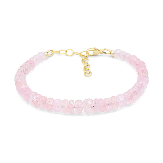 Bubble gum pink Morganite bracelet, high quality genuine morganite bracelet, delicate pink morganite bracelet, women's morganite jewelry