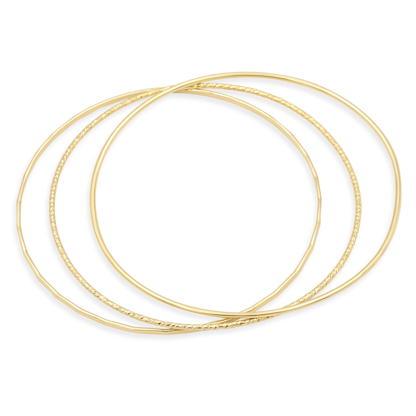 Gold Filled Bangles – Smooth, Hammered & Sparkly Set