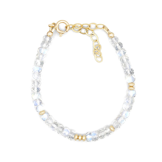 Rainbow moonstone | High flash moonstone | Dainty Moonstone Bracelet [EBMP1035_DIP] | Gold Moonstone bracelet | June birthstone *bs *G