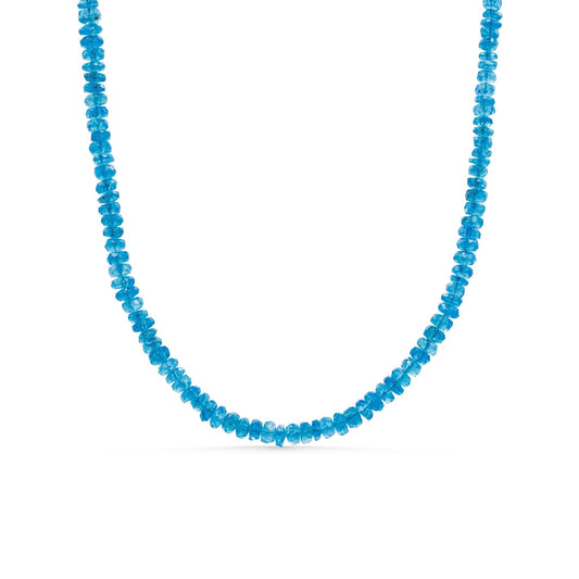 Namibian Apatite Necklace | Blue Apatite Gemstone Necklace | Dainty Layering Necklace | Sterling Silver or Gold Filled | Handmade