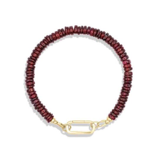 White topaz Garnet Bracelet
