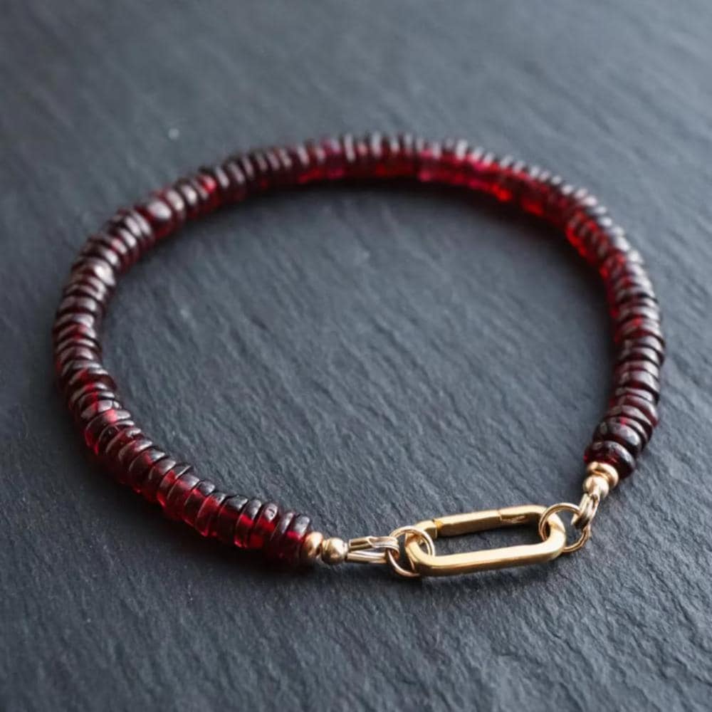 White topaz Garnet Bracelet